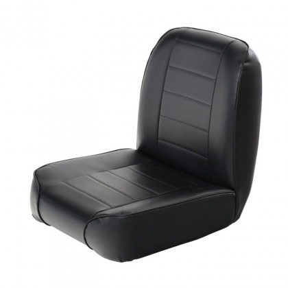 Front seat without headrest low back bucket Black Vinyl Smittybilt