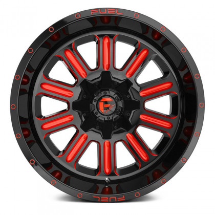 Alloy wheel D621 Hardline Gloss Black Red Tinted Clear Fuel