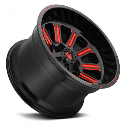 Alloy wheel D621 Hardline Gloss Black Red Tinted Clear Fuel