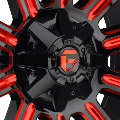 Alloy wheel D621 Hardline Gloss Black Red Tinted Clear Fuel