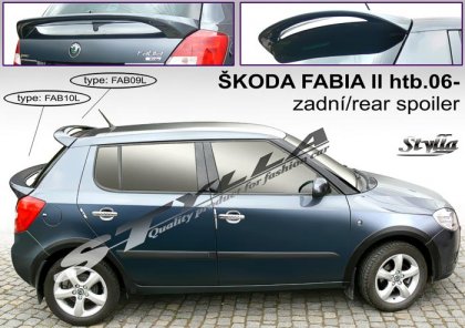Spoiler zadní dveří horní, křídlo Stylla Škoda Fabia II htb