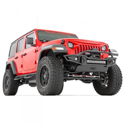 Front tubular bumper with skid plate and LED lights Rough Country