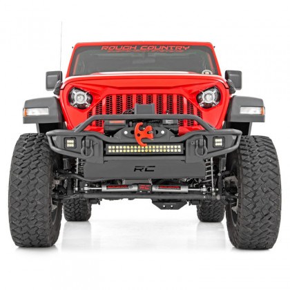 Front tubular bumper with skid plate and LED lights Rough Country