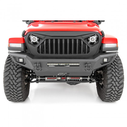 Front tubular bumper with skid plate and LED lights full Rough Country