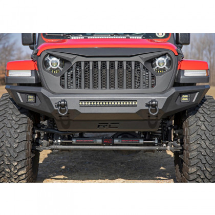 Front tubular bumper with skid plate and LED lights full Rough Country