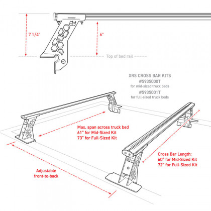 Cross bars mid-sized bed Go Rhino XRS