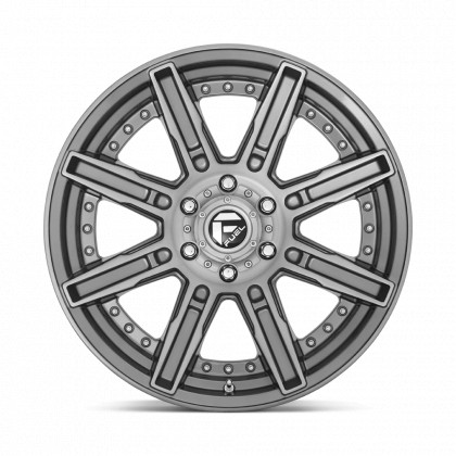 Alloy wheel D710 Rogue Platinum Brushed GUN Metal Tinted Clear Fuel