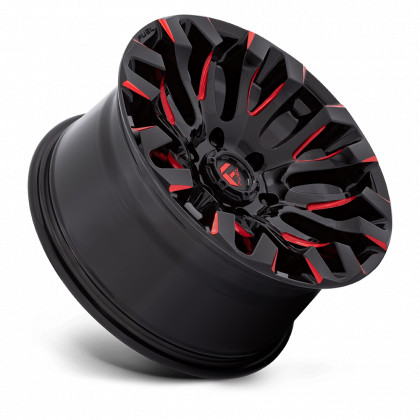 Alloy wheel D829 Quake Gloss Black Milled RED Tint Fuel
