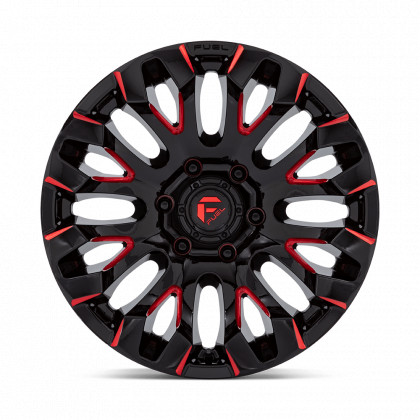 Alloy wheel D829 Quake Gloss Black Milled RED Tint Fuel