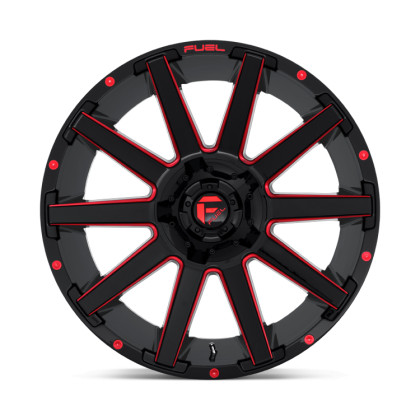 Alloy wheel D643 Contra Gloss Black RED Tinted Clear Fuel
