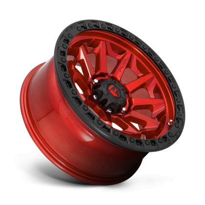 Alloy wheel D695 Covert Candy RED Black Bead Ring Fuel