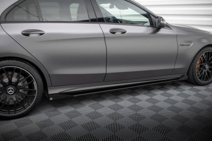 Prahové lišty Street pro + flaps Mercedes-AMG C63 Sedan / Estate W205 Facelift černé