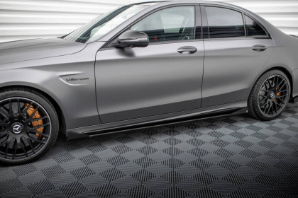 Prahové lišty Street pro + flaps Mercedes-AMG C63 Sedan / Estate W205 Facelift černo červené