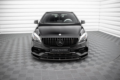 Spojler pod nárazník lipa V.2 Mercedes-Benz A AMG-Line W176 Facelift černý lesklý plast