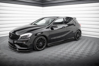 Prahové lišty Mercedes-Benz A AMG-Line W176 Facelift černý lesklý plast