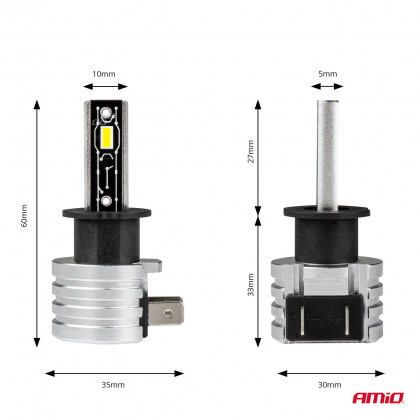 LED žárovky hlavního svícení H-mini H3 AMiO