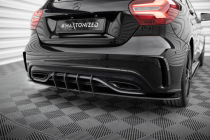 Spoiler zadního nárazníku Street pro Mercedes-Benz A AMG-Line W176 Facelift černo červený