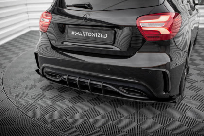 Spoiler zadního nárazníku Street pro + flaps Mercedes-Benz A AMG-Line W176 Facelift červený