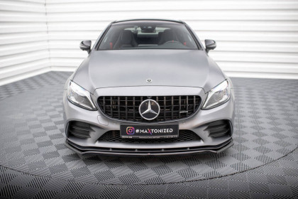 Spojler pod nárazník lipa V.1 Mercedes-AMG C43 Coupe C205 Facelift černý lesklý plast
