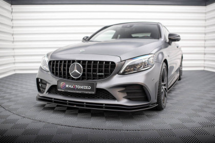 Street pro spojler pod nárazník lipa Mercedes-AMG C43 Coupe C205 Facelift Facelift černo červený