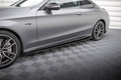 Prahové lišty Street pro + flaps Mercedes-AMG C43 Coupe C205 Facelift černo červené