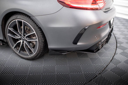 Splittery zadní boční Street Pro + flaps Mercedes-AMG C43 Coupe C205 Facelift černo červené