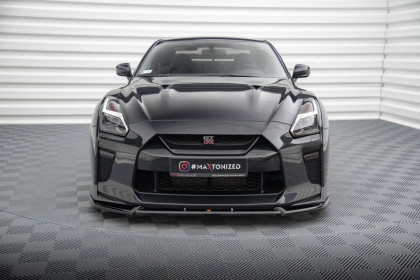 Spojler pod nárazník lipa V.2 Nissan GTR R35 Facelift černý lesklý plast