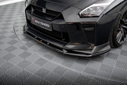 Spojler pod nárazník lipa V.2 Nissan GTR R35 Facelift černý lesklý plast