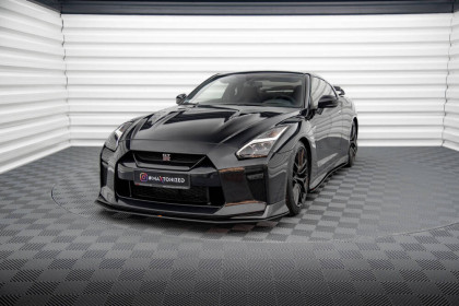 Street pro spojler pod nárazník lipa Nissan GTR R35 Facelift černo červený