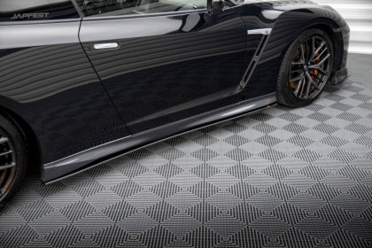 Prahové lišty Street pro Nissan GTR R35 Facelift černo červené