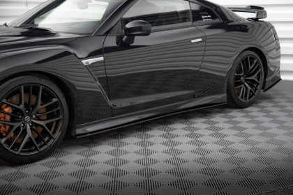 Prahové lišty Street pro Nissan GTR R35 Facelift černo červené