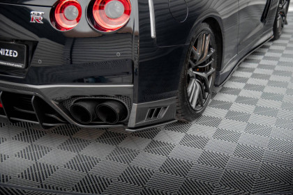 Splittery zadní boční Street Pro Nissan GTR R35 Facelift černo červené