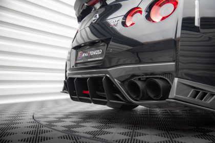 Spoiler zadního nárazníku Street pro Nissan GTR R35 Facelift černo červený