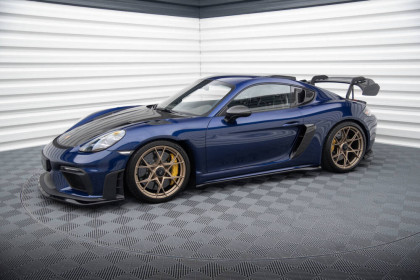 Prahové lišty Porsche 718 Cayman GT4 RS 982c černý lesklý plast