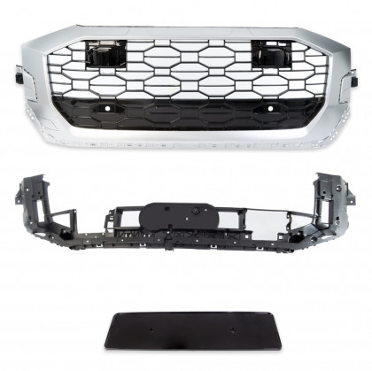 Sportovní maska AUDI Q8 (4M) RS-TYPE 2019- chrom / černá lesklá