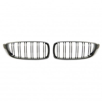 Maska - ledvinky BMW 4 (F32, F82) Coupe (F33, F83) Cabrio (F36) Gran Coupe 2013-2021 - M style chrom / černé lesklé