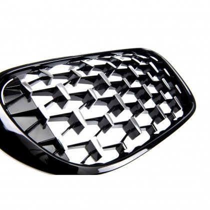 Maska - ledvinky BMW 7 (G11, G12) 2015-2019 - Diamond - chrom / černé lesklé