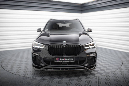 Spojler pod nárazník lipa V.2 BMW X5 M-Pack G05 černý lesklý plast