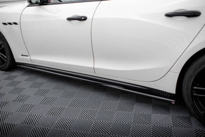 Prahové lišty Maserati Ghibli Mk3 Facelift černý lesklý plast