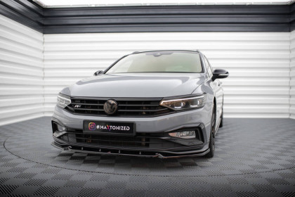 Spojler pod nárazník lipa V.1 Volkswagen Passat R-Line B8 Facelift černý lesklý plast