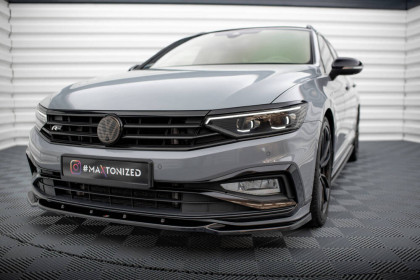 Spojler pod nárazník lipa V.2 Volkswagen Passat R-Line B8 Facelift černý lesklý plast