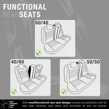 Sada autopotahů OTOM LIMITED 102 BLACK/GREY 3-ZIP