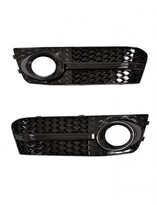Boční mřížky nárazníku pro mlhovky AUDI A4 B8 RS style 08-11 černé lesklé