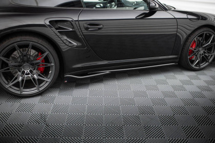 Prahové lišty Porsche 911 Turbo 997 černý lesklý plast