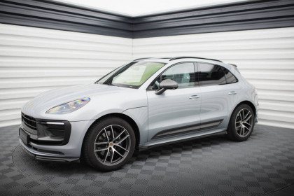 Prahové lišty Porsche Macan T Mk1 Facelift 2  černý lesklý plast