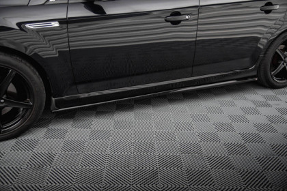 Prahové lišty Ford Mondeo ST-Line Mk4 Facelift černý lesklý plast