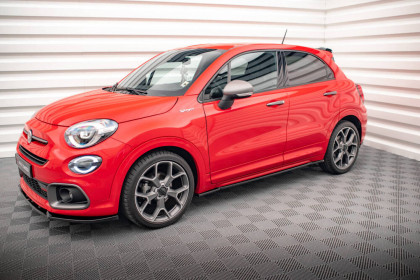 Prahové lišty Fiat 500X Sport Mk1 Facelift černý lesklý plast