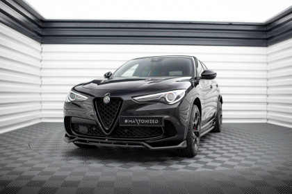 Spojler pod nárazník lipa Alfa Romeo Stelvio Quadrifoglio Mk1 černý lesklý plast