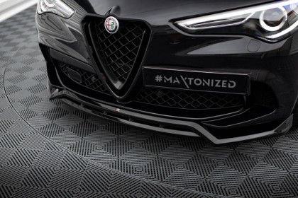 Spojler pod nárazník lipa Alfa Romeo Stelvio Quadrifoglio Mk1 černý lesklý plast