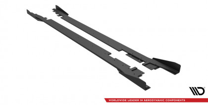 Prahové lišty Street pro + flaps Ford Mondeo Sport Mk5 Facelift / Fusion Sport Mk2 Facelift černo červené